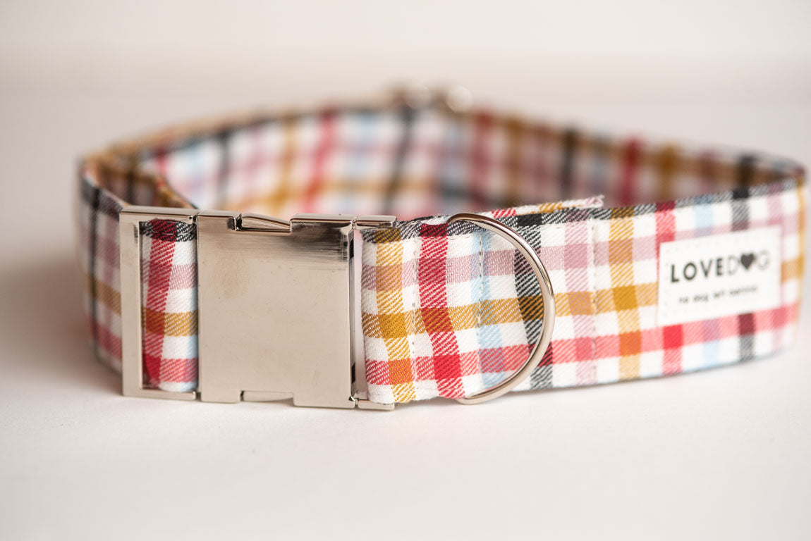 Carnival Ride Plaid Fat Collar - lovedog 