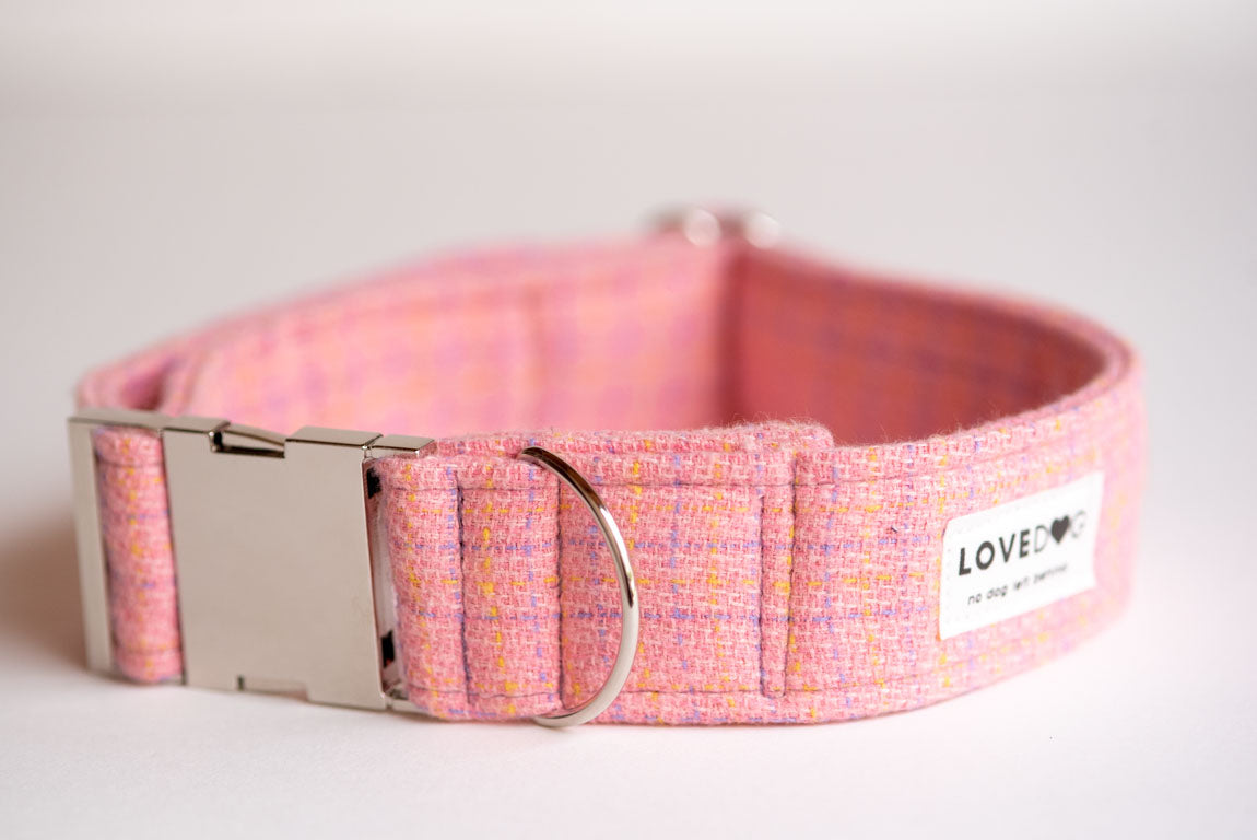 "Jackie O" Fat Collar in Pink Chanel - lovedog 