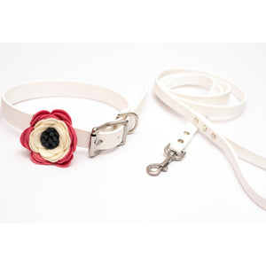 Ivory Luxe Vegan Leather Leash & Collar Set - love dog republic